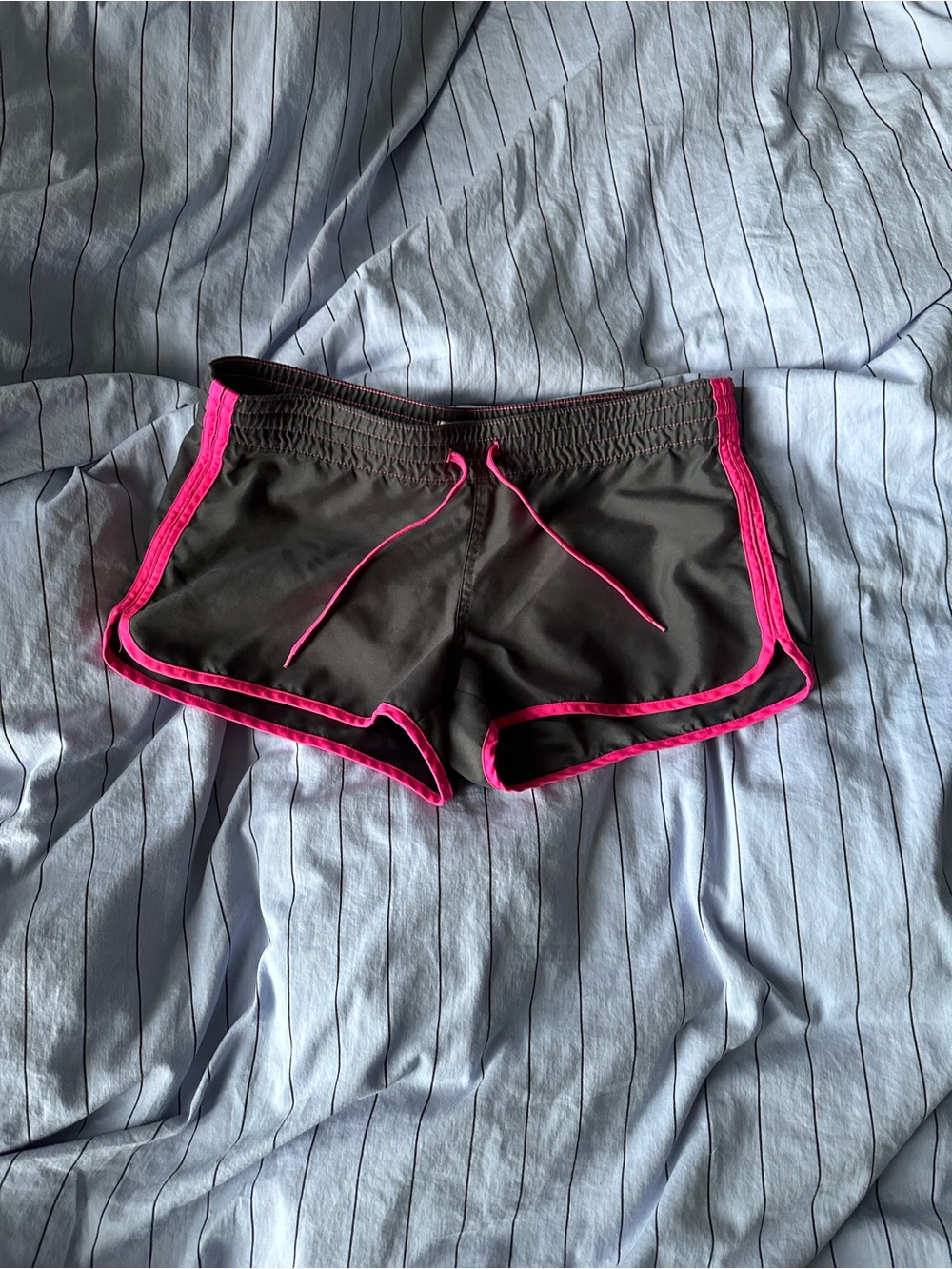 Old Navy Grey Athletic Shorts with Hot Pink Trim